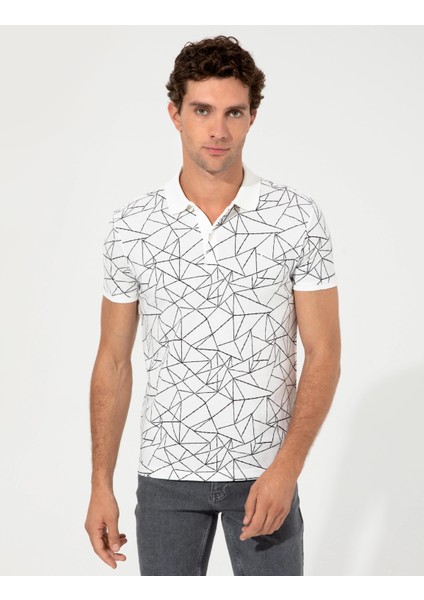 Polo Yaka Erkek T-Shirt-Ekru