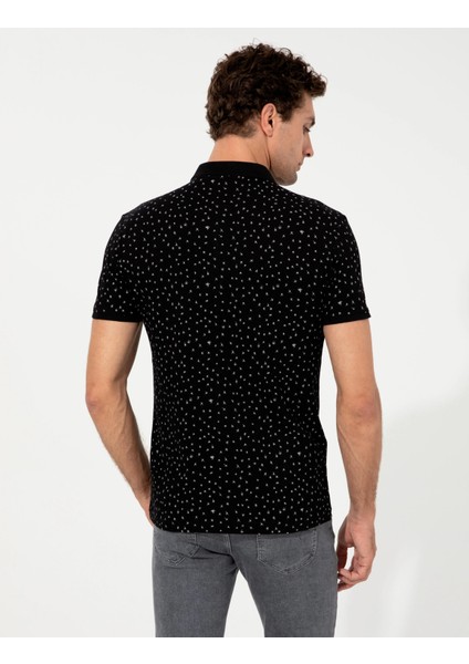 Polo Yaka Erkek T-Shirt-Siyah