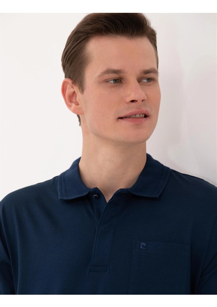 Erkek Regular Fit Polo Yaka Merserize Tişört-Lacivert modelleri