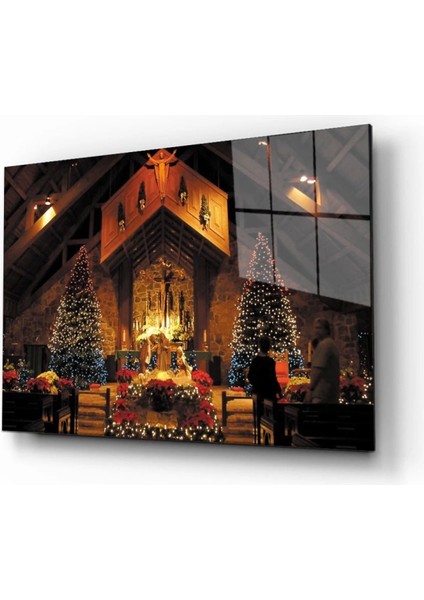 - Noel Kutlaması Cam Tablo