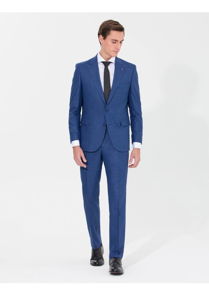 Erkek Slim Fit Takım Elbise-Indigo fiyatları