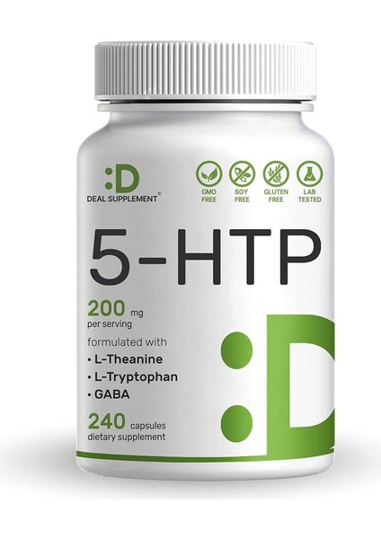 5-Htp Theanine Gaba 200MG Per Serving, 240 Capsules