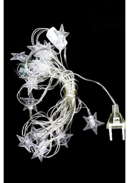 100 Yıldızlı 10 Metre Yıldız LED Dizeleri: Fişli Eklenebilir, Dekoratif Aydınlatma, Şık, Kış Teması
