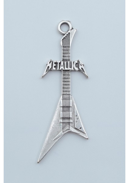 Metallica Elektro Gitar Gümüş Kaplama Kolye Ucu
