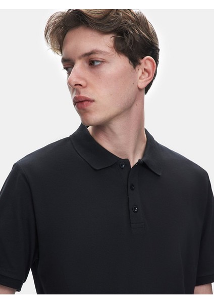 Wınado Erkek Siyah Polo Yaka Kısa Kol Regular Siyah T-Shirt 1225845086089200 indirimleri