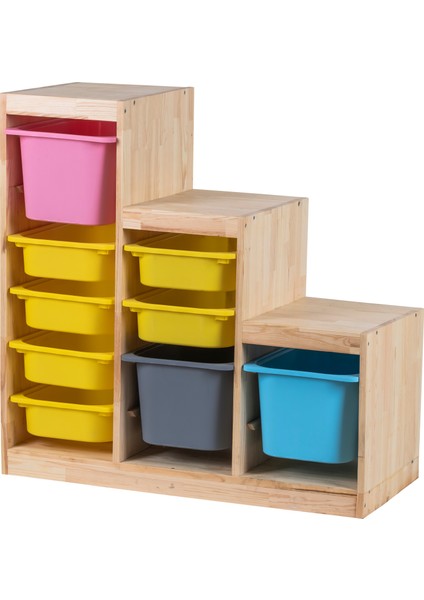 Joykidstoy Zikzak Oyuncak Organizatör Dolabı (Ahşap)