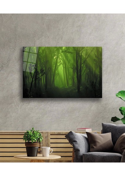 - Orman Ağaç Yeşil Cam Tablo Forest Tree Green fiyatları