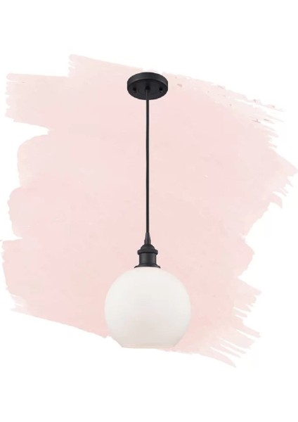 Vintage.modern,rustik 1 x 27 Duylu Opal Tekli Cam Sarkıt Avize ÇAP:20 cm