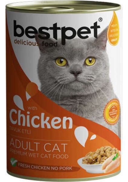 Tavuklu Yetişkin Kedi Konservesi 400 gr - 48 Adet fiyatları