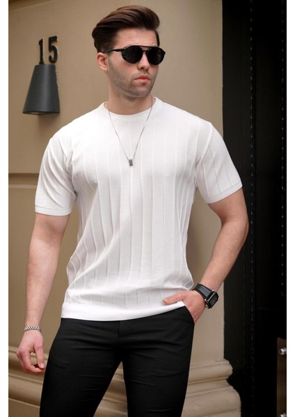 Erkek Beyaz Tişört 5684