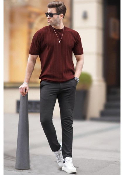 Erkek Bordo Tişört 5684