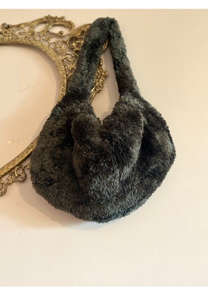 Simarikcraft el örgüsü Kürklü Omuz Çantası, handmade
