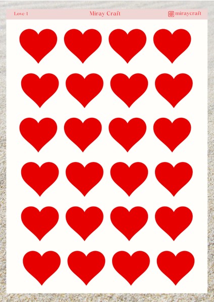 Love Temalı 12*17 cm Sticker Seti