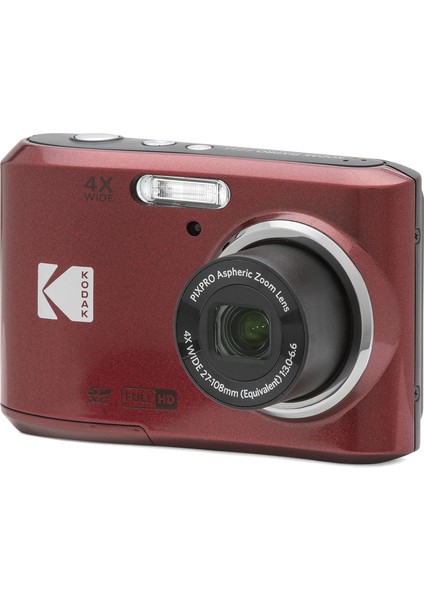 Friendly Zoom FZ45/4X Yakınlaştırma Dijital Fotoğraf Makinesi-Kırmızı