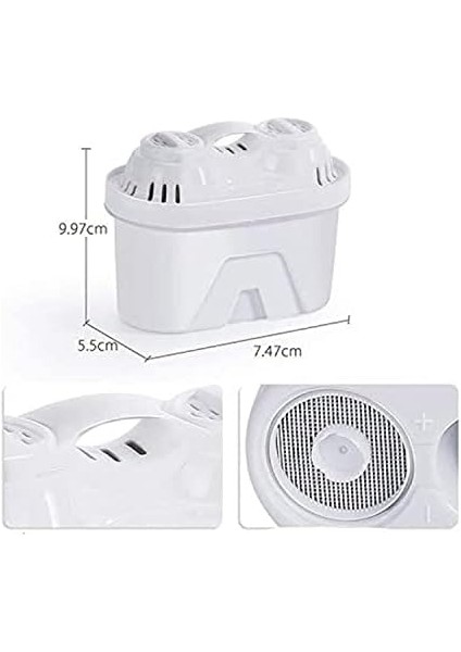 3'lü Arıtmalı Sürahi Filtre Kartuşları - Klor, Kireç ve Organik Safsızlıkları Giderir, Hız Ayarlı, 160 Litre Kapasite, Geri Dönüştürülebilir ve Popüler Sürahilere Uyumlu