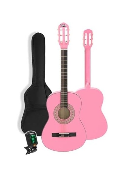 CG-34PK-PAK Kaliteli 34 Inç 1/2 Juniur Çocuk Gitarı Seti 4-8 Yaş Arası (Tuner Çanta Capo Askı Nota Sticker Pena Metod)