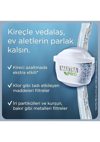 Maxtra Pro Kireç Uzmanı Yedek Su Arıtma Filtresi, 2 Li
