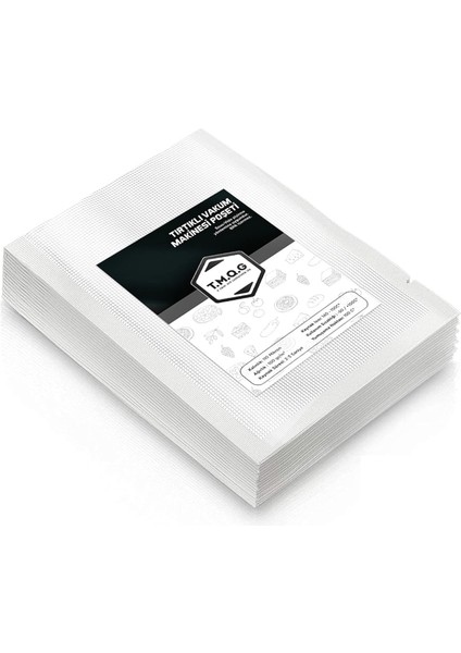 100 Adet Tırtıklı Vakum Makinesi Poşeti Torbası (Seçenekli) (20X25CM)