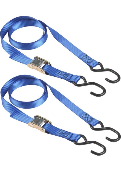 Eco 4368EURDAT Set Kayış, Kendinden Emniyetli Tokalı ve S-Kanca, Mavi, 2 M x 25 Mm, 2 Adet