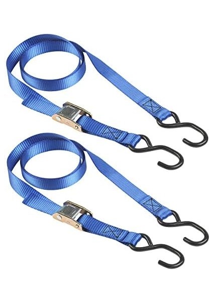 Eco 4368EURDAT Set Kayış, Kendinden Emniyetli Tokalı ve S-Kanca, Mavi, 2 M x 25 Mm, 2 Adet