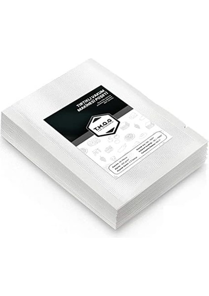 50 Adet Tırtıklı Vakum Makinesi Poşeti Torbası (Seçenekli) (20X25CM)