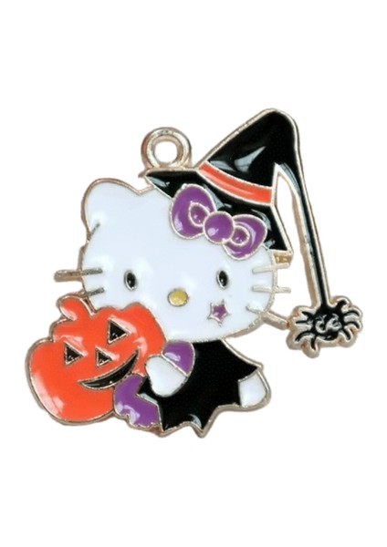 10 Adet Kawaii Cadılar Bayramı Balkabağı Hayalet Metal Kolye Sevimli Hello Kitty Alaşım Charm Dıy Kolye Bilezik Anahtarlık Takı Aksesuar (Yurt Dışından)