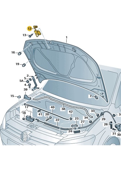 Vw Polo 2010-2014 Kaput Kilit Üst Emniyet Açma Mandalı 6R0823186C fiyatları