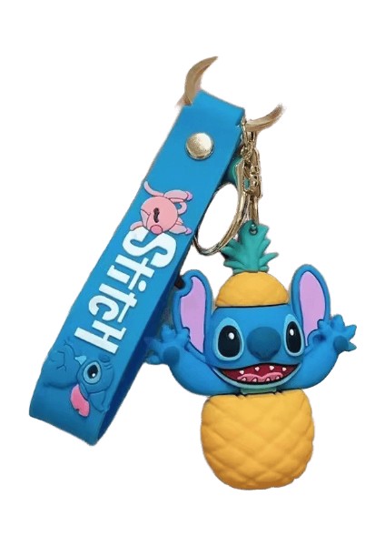 Disney Karikatür Sevimli Lilo Stitch Silikon Kolye Anahtarlık Kadınlar Erkekler Hayranları Için Kawaii Scrump Melek Anahtarlık Sırt Çantası Araba Anahtarları IÇINRENK:QKC0176 (Yurt Dışından)