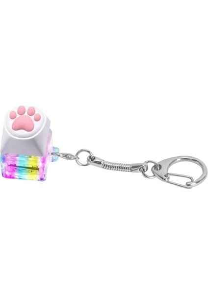 Catpaw Klavye Clicker Anahtarlık Klavye Fidget Oyuncaklar LED Işık ile Duyusal Eğlenceli Parmak Ucu Oyuncaklar Anahtar Aksesuarları Çanta Kolye (Yurt Dışından)