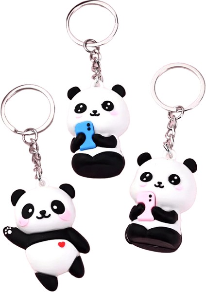 Sevimli Karikatür Çift Panda Anahtarlık Kolye Araba Çantası Anahtar Zincirleri Kadınlar Için Takı Hediye (Yurt Dışından)