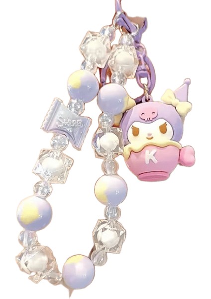 Yeni Boncuklu Sanrio Kuromi Melodi Karikatür Bebek Hello Kitty Telefon Zinciri Sevimli Kız Sırt Çantası Kolye Araba Anahtarlık (Yurt Dışından)
