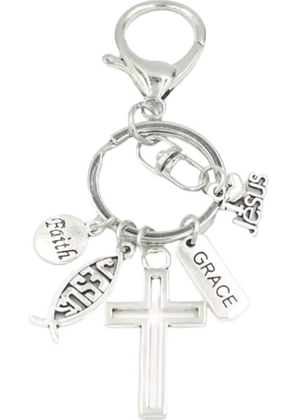 Yeni Varış Isa Anahtarlık Grace Çapraz Inanç Anahtarlık Anahtarlık Tutucu Çanta Kolye Aksesuar Takı Noel Hediyeleri Kadın Erkek (Yurt Dışından)