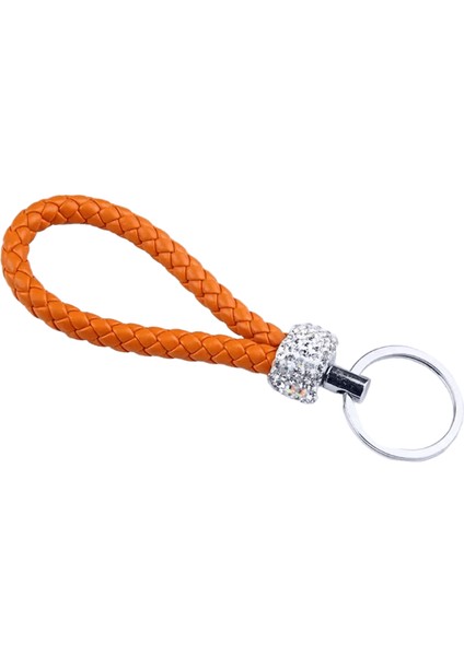 1 Adet Pu Deri Örgülü Dokuma Halat Anahtarlık Glitter Rhinestones Anahtarlık Erkekler Kadınlar Için Çok Kullanımlı Araba Anahtar Tutucu Charms (Yurt Dışından)