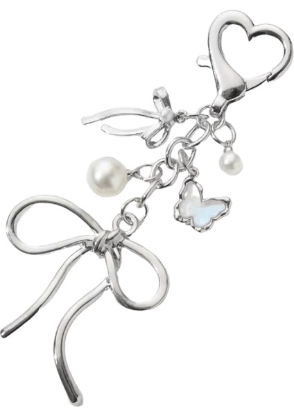 Y2K Pretty Kelebek Yay Düğüm Inci Emaye Anahtarlık Uçan Böcek Anahtarlık Kadınlar Kızlar Için El Yapımı Takı Iyi Hediye (Yurt Dışından)