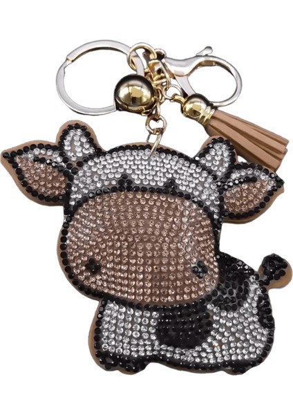 Kadınlar Erkekler Için Sevimli Inek Anahtarlıklar Rhinestone Altın Renkli Metal Anahtarlık Sığır Çanta Kolye Aksesuarları Takı Llavero K9804S01RENK:A Gd Bai (Yurt Dışından)