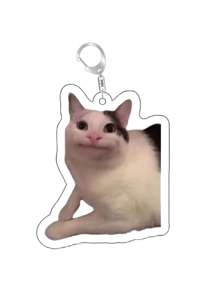 Anahtarlık Cep Telefonu Charm Araba Kolye Sevimli Kedi Kusmuk Meme Kırmızı Maskeli Köpek Meme Siyah Kedi Çığlık Meme Savaşta Kedi Meme Renk: Stil 5 / Boyut: 55MM (Yurt Dışından)