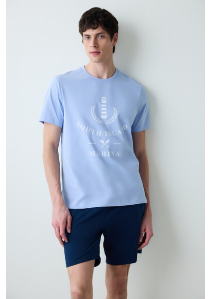 Blue Anchor Şortlu Çok Renkli Pijama Takımı