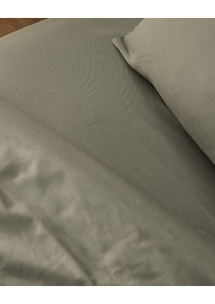 Songe Family Size %100 Pamuk Chambre Baskılı Nevresim Takımı - Haki fırsatları