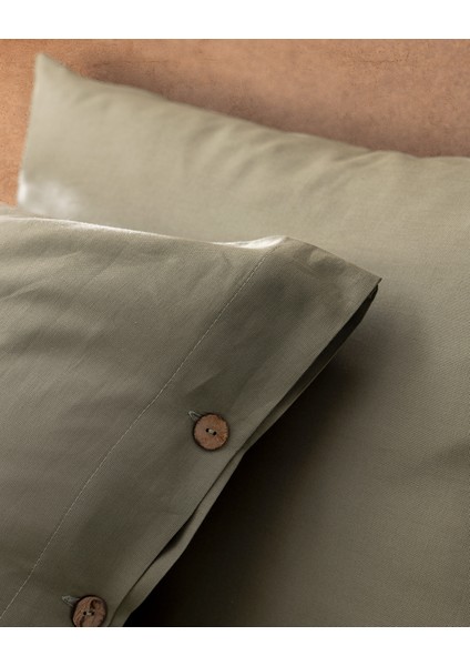 Songe Family Size %100 Pamuk Chambre Baskılı Nevresim Takımı - Haki indirimleri