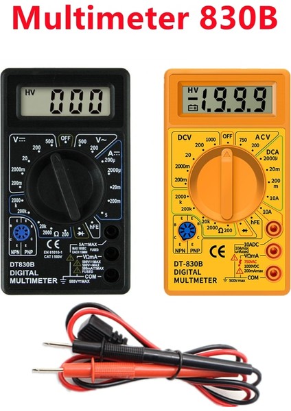 Siyah Ac/dc 750/1000 V DT-830B Multimetre Analiz Cihazı 10A Amp Volt Test Cihazı LCD Ekran Otomatik Aralığı Dijital Voltmetre (Yurt Dışından) fırsatları