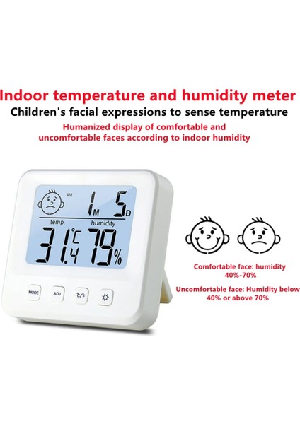 E0828S LCD Dijital Sıcaklık Nem Ölçer Arka Işık Ev Kapalı Elektronik Higrometre Termometre Hava Istasyonu Bebek Odası (Yurt Dışından) fiyatları