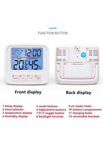 E0828S LCD Dijital Sıcaklık Nem Ölçer Arka Işık Ev Kapalı Elektronik Higrometre Termometre Hava Istasyonu Bebek Odası (Yurt Dışından) fırsatları