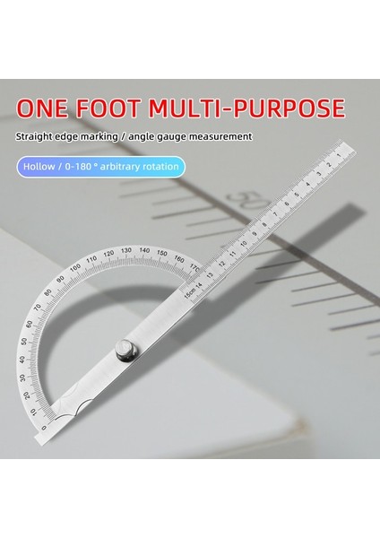 15 cm 180 Derece Iletki Metal Açı Bulucu Gonyometre Açı Cetvel Paslanmaz Çelik Ağaç Işleme Araçları Döner Ölçüm Cetveli Araçları (Yurt Dışından)