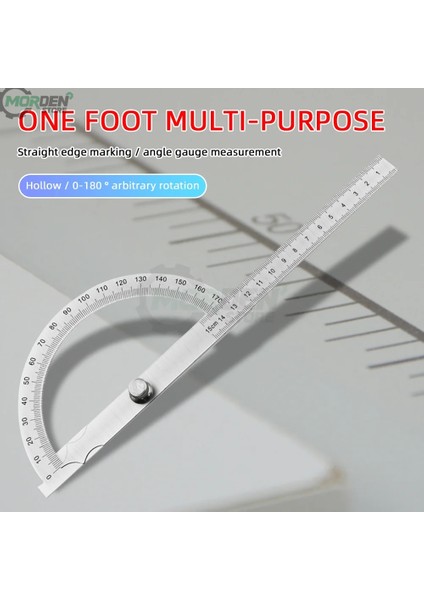 15 cm 180 Derece Iletki Metal Açı Bulucu Gonyometre Açı Cetvel Paslanmaz Çelik Ağaç Işleme Araçları Döner Ölçüm Cetveli Araçları (Yurt Dışından) fırsatları