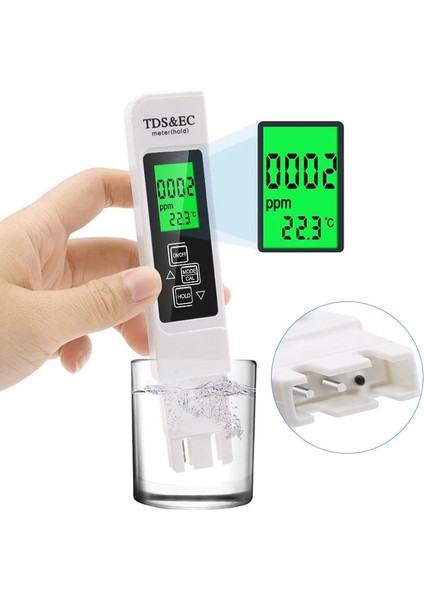 Mavi Değil Arka Işık Taşınabilir Su Tds Metre Kalem Ec Iletkenlik Test Cihazı Su Kalitesi Monitörü Içme Suyu Gübre Konsantrasyonu Için (Yurt Dışından) fırsatları