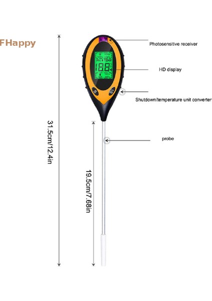 Bir Boyut Dijital 4 In 1 Toprak Ph Ölçer Nem Monitörü Sıcaklık Güneş Işığı Test Cihazı Bahçe Bitkileri Tarım Için (Yurt Dışından) modelleri