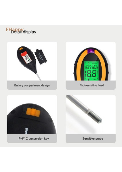 Bir Boyut Dijital 4 In 1 Toprak Ph Ölçer Nem Monitörü Sıcaklık Güneş Işığı Test Cihazı Bahçe Bitkileri Tarım Için (Yurt Dışından) fırsatları