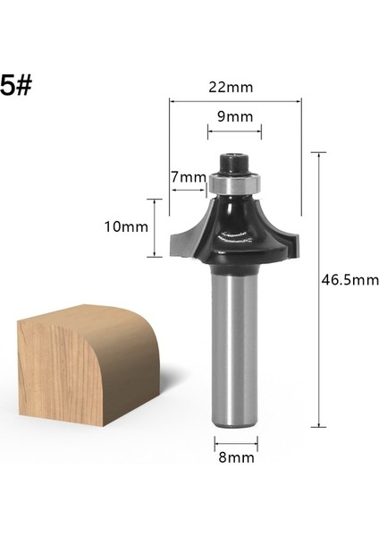 No5 1 Adet 8mm Shank Ahşap Freze Ucu Düz Uç Freze Düzeltici Temizleme Gömme Trim Köşe Yuvarlak Koy Kutusu Uçları Araçları Freze Kesici (Yurt Dışından)