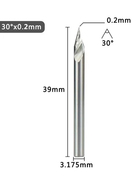 30D 0 2 1 Adet 3.175MM Shank V Şekli Uç Uç Freze Oyma Kesici 20/30/45/60 Derece Freze Kesicisi Ucu Karbür 3D Gravür Bit Araçları (Yurt Dışından)