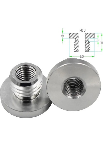 M10-SOMUN Qase 5/8 1/4 3/8 1/8 Inç M8 M10 Adaptör Bağlantı Vidası Prizma Gps Merkezleme Kutup Çubuk Sızdırmazlık Kapağı Haritalama Kaşık Net 1 Adet (Yurt Dışından)